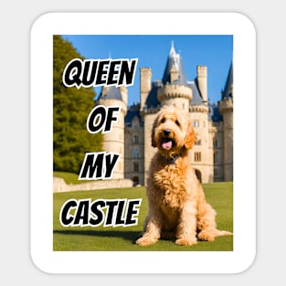 Queen of My Castle Goldendoodle Sticker